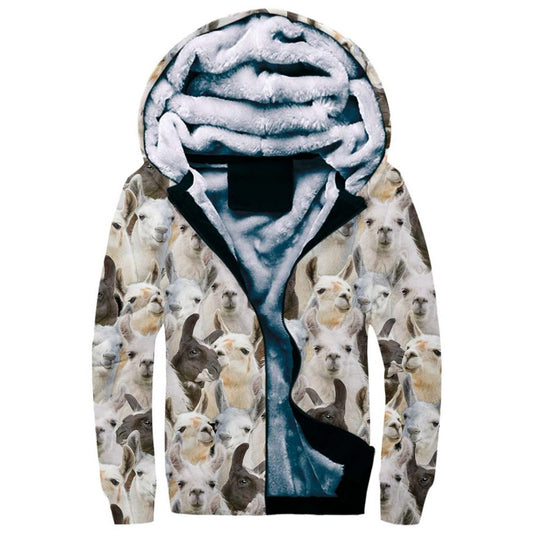 Llama Full Face Fleece Hoodie