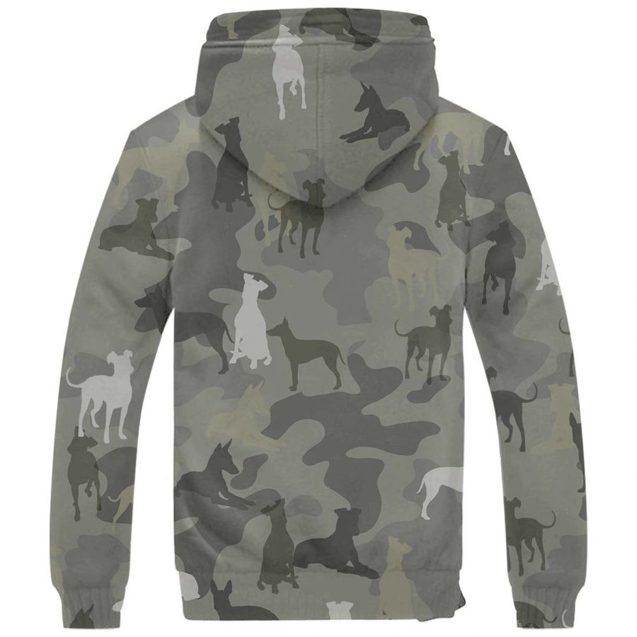 Manchester Terrier Camo Fleece Hoodie