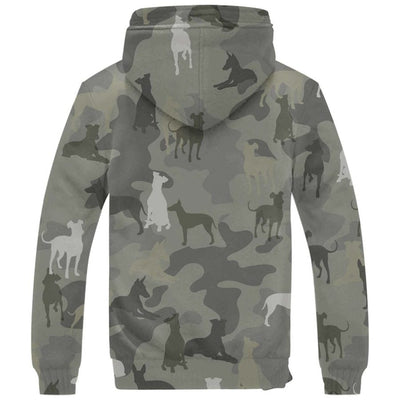 Manchester Terrier Camo Fleece Hoodie