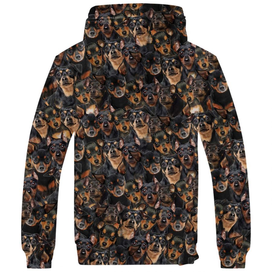 Miniature Pinscher Full Face Fleece Hoodie