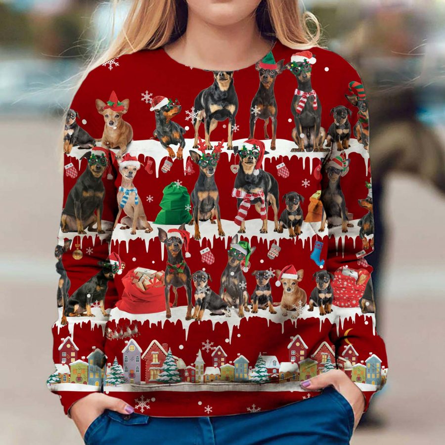 Miniature Pinscher - Snow Christmas - Premium Sweater