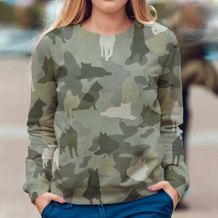 Norwegian Elkhound - Camo - Premium Sweater