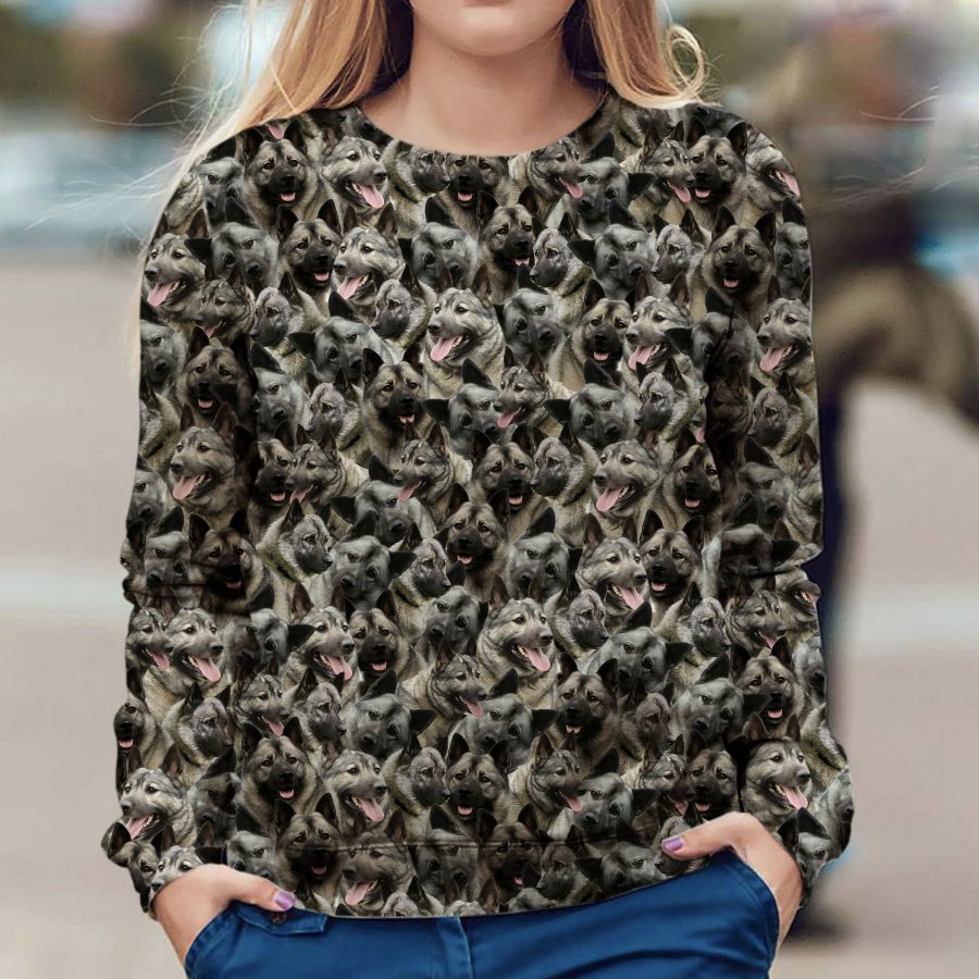 Norwegian Elkhound - Full Face - Premium Sweater
