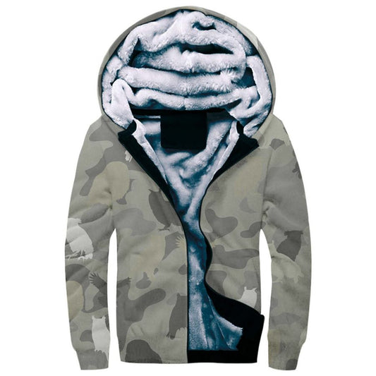 Owl Camo Fleece Hoodie