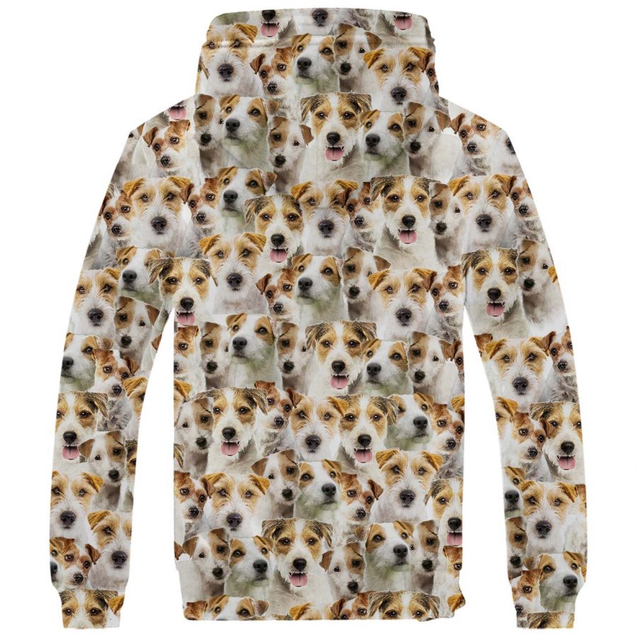 Parson Russell Terrier Full Face Fleece Hoodie