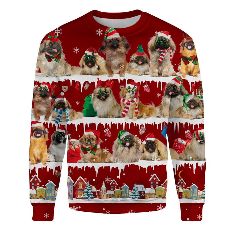 Pekingese - Snow Christmas - Premium Sweater