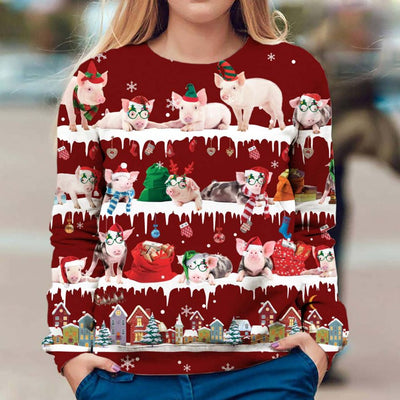 Pig - Snow Christmas - Premium Sweater