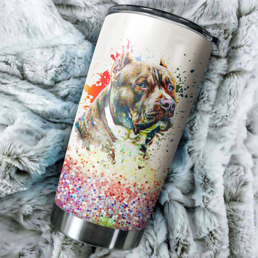 Pitbull Art Color Tumbler Cup