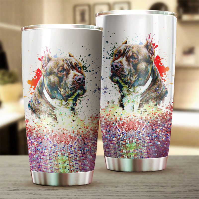 Pitbull Art Color Tumbler Cup