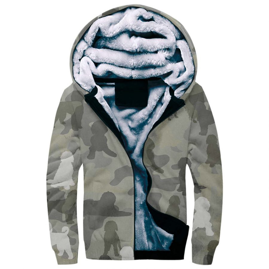 Portuguese Water Dog Camo Fleece Hoodie