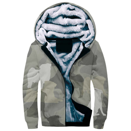 Pug Camo Fleece Hoodie