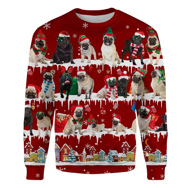 Pug - Snow Christmas - Premium Sweater