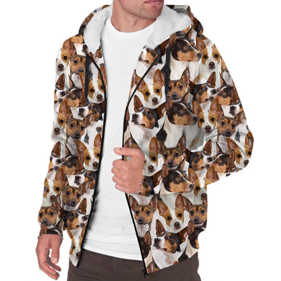 Rat Terrier Full Face Fleece Hoodie