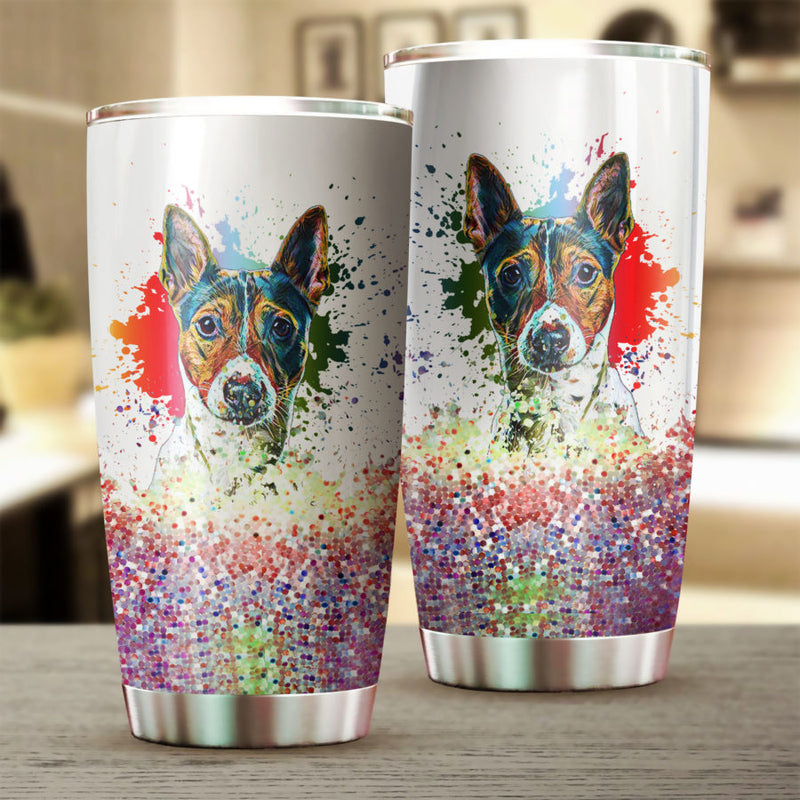 Rat Terrier Art Color Tumbler Cup