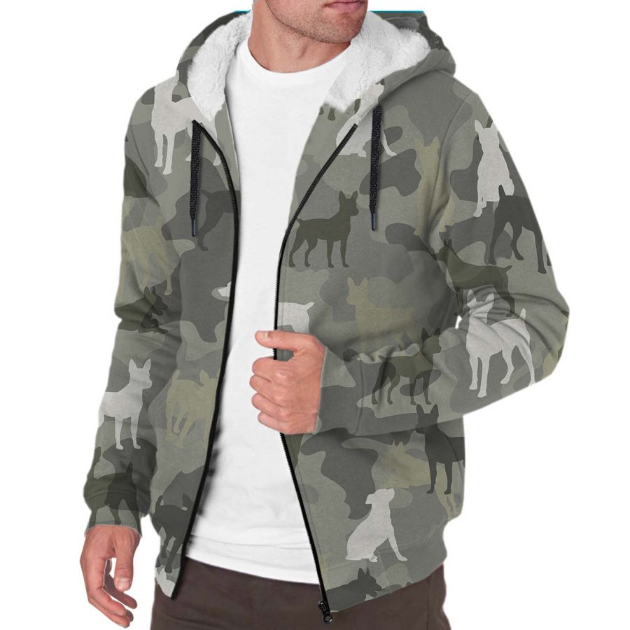 Rat Terrier Camo Fleece Hoodie