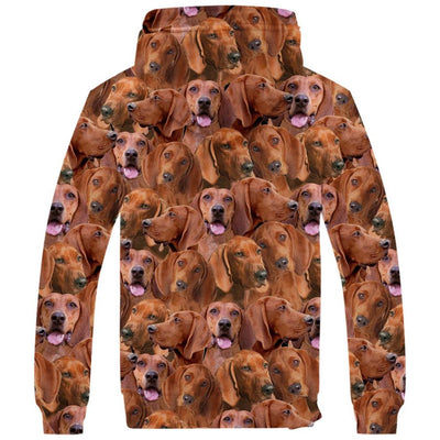 Redbone Coonhound Full Face Fleece Hoodie