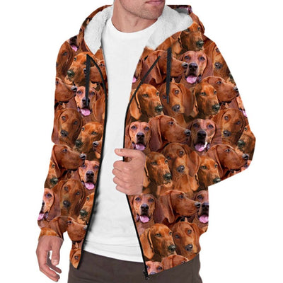 Redbone Coonhound Full Face Fleece Hoodie