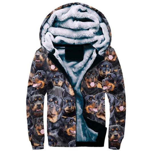 Rottweiler Full Face Fleece Hoodie