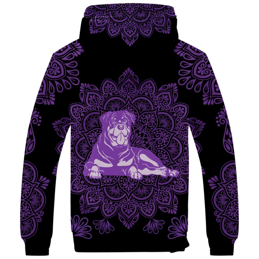 Rottweiler Mandala Fleece Hoodie