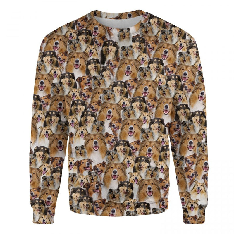 Rough Collie - Full Face - Premium Sweater