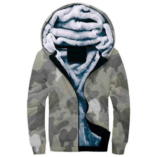 Samoyed Camo Fleece Hoodie