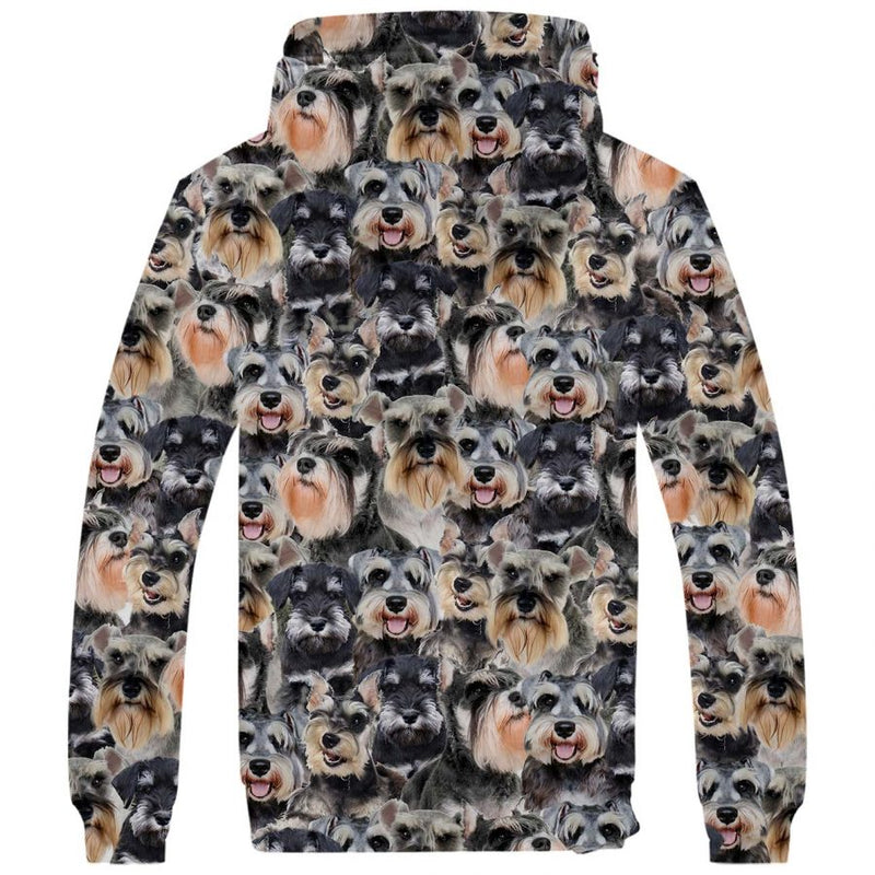 Schnauzer Full Face Fleece Hoodie