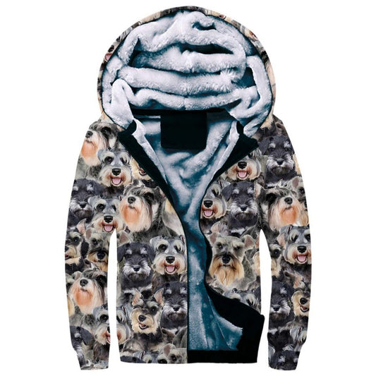 Schnauzer Full Face Fleece Hoodie