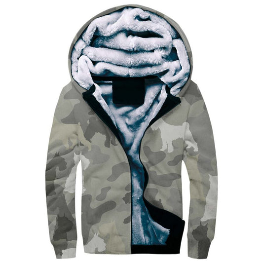 Schnauzer Camo Fleece Hoodie