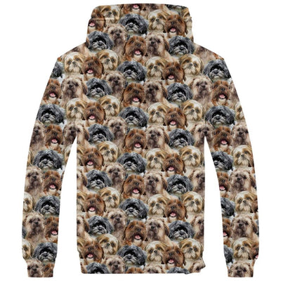 Shih Poo Full Face Fleece Hoodie
