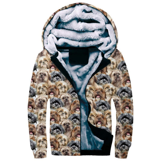 Shih Poo Full Face Fleece Hoodie