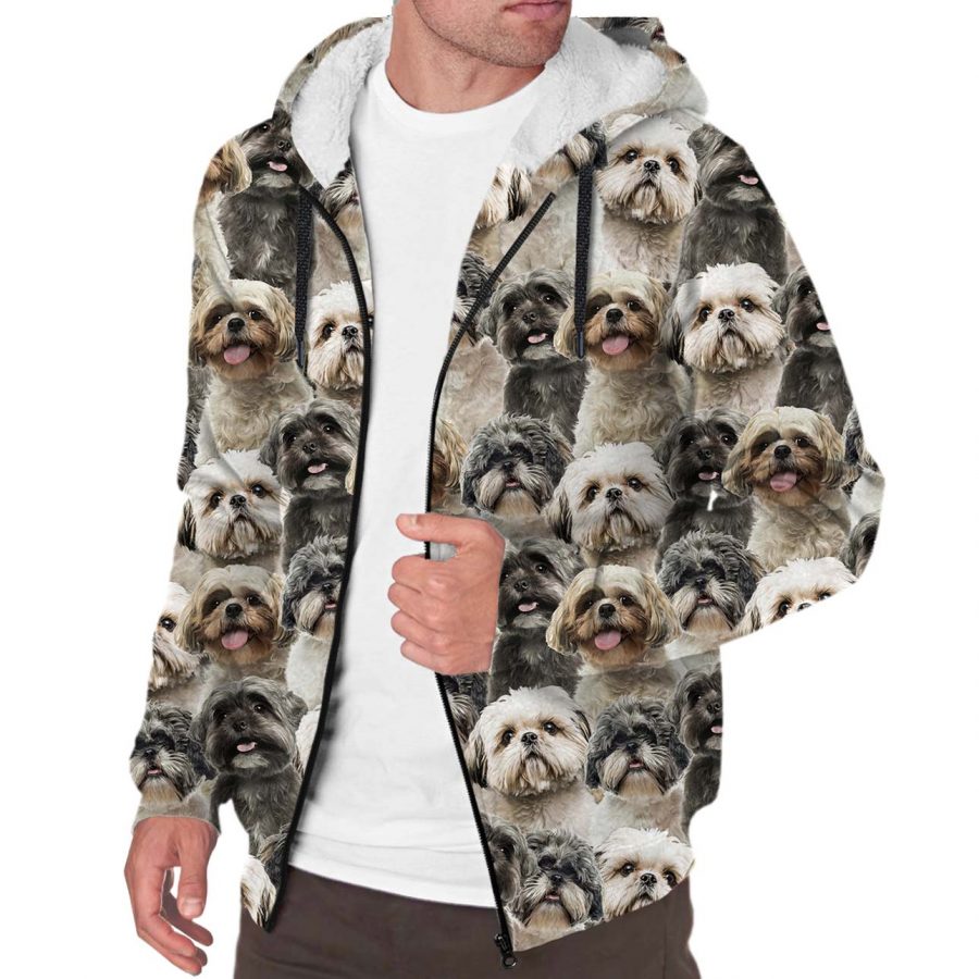 Shih Tzu Full Face Fleece Hoodie