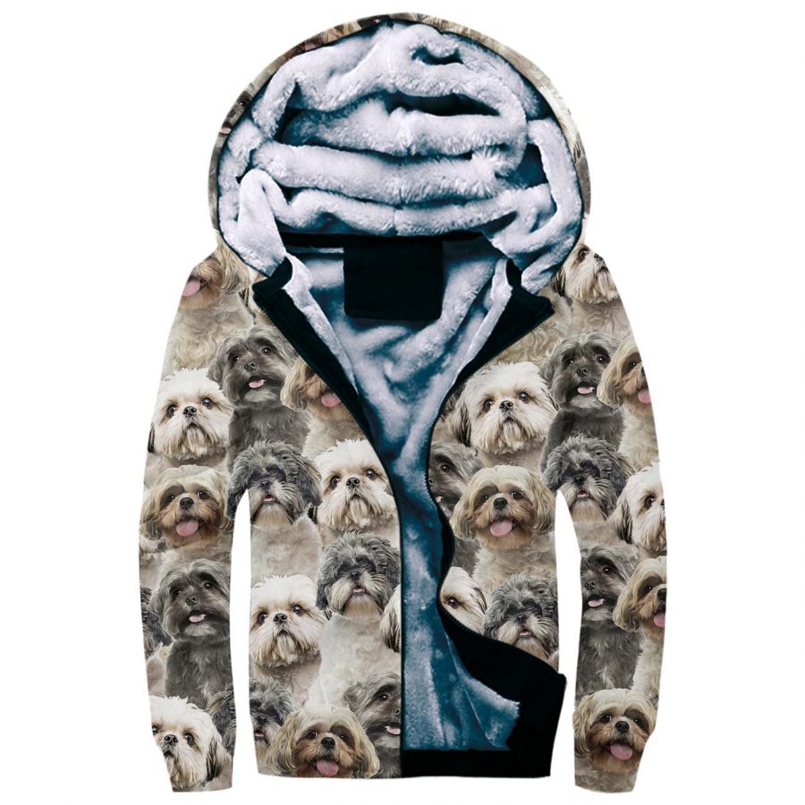 Shih Tzu Full Face Fleece Hoodie