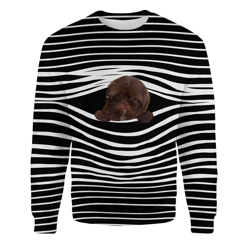 Shih Tzu Chocolate - Stripe - Premium Sweater