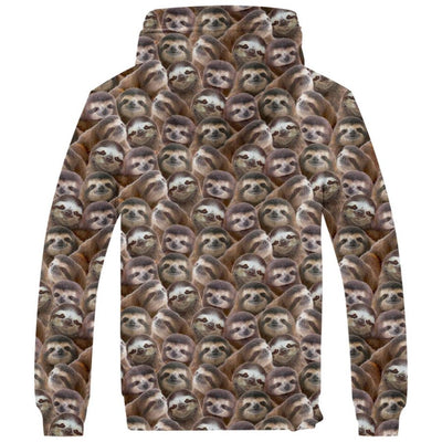 Sloth Full Face Fleece Hoodie