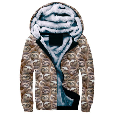 Sloth Full Face Fleece Hoodie