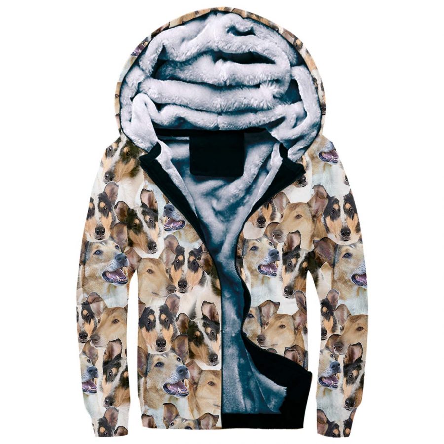 Smooth Collie Full Face Fleece Hoodie