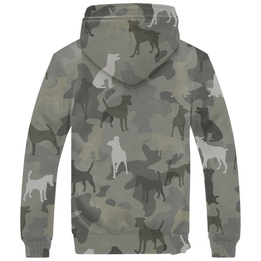 Smooth Fox Terrier Camo Fleece Hoodie