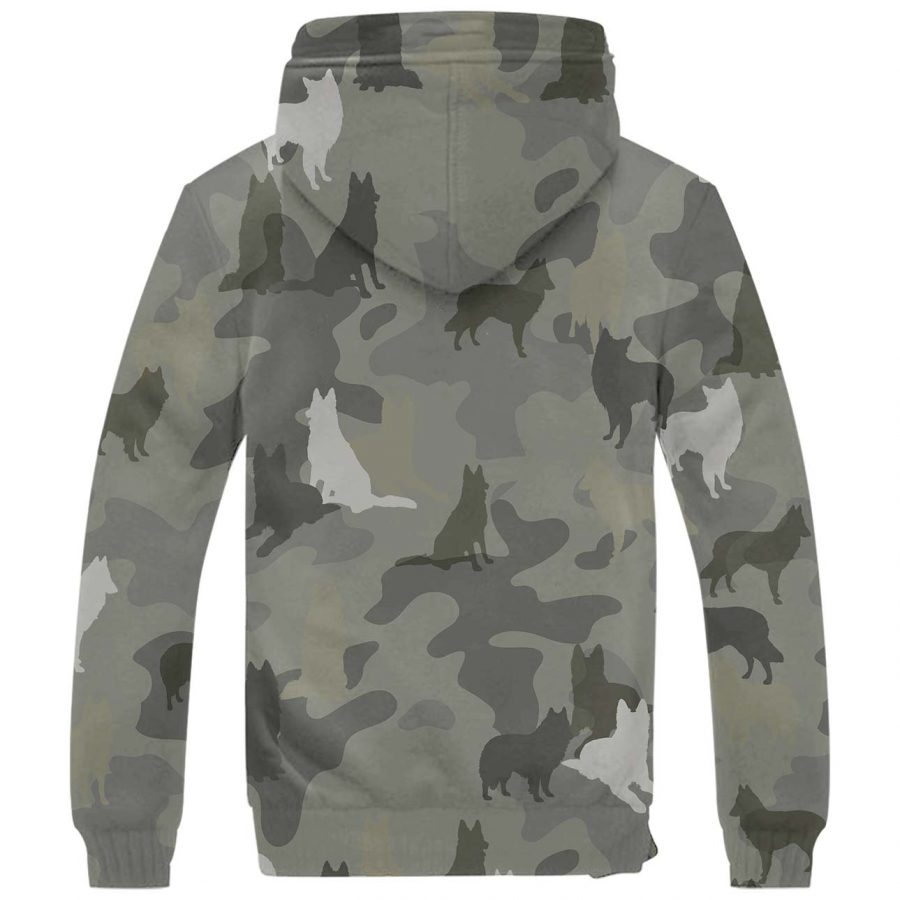 Tervuren Dog Camo Fleece Hoodie