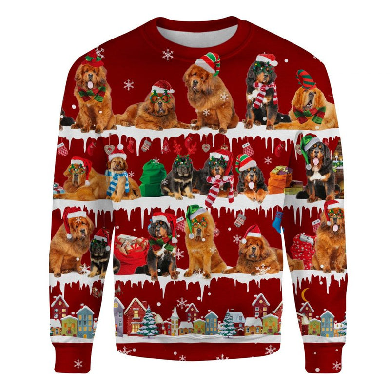 Tibetan Mastiff - Snow Christmas - Premium Sweater