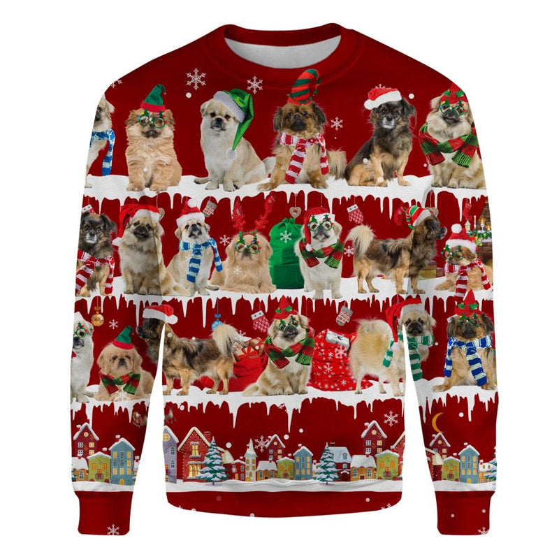 Tibetan Spaniel - Snow Christmas - Premium Sweater