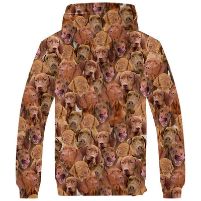 Vizsla Full Face Fleece Hoodie