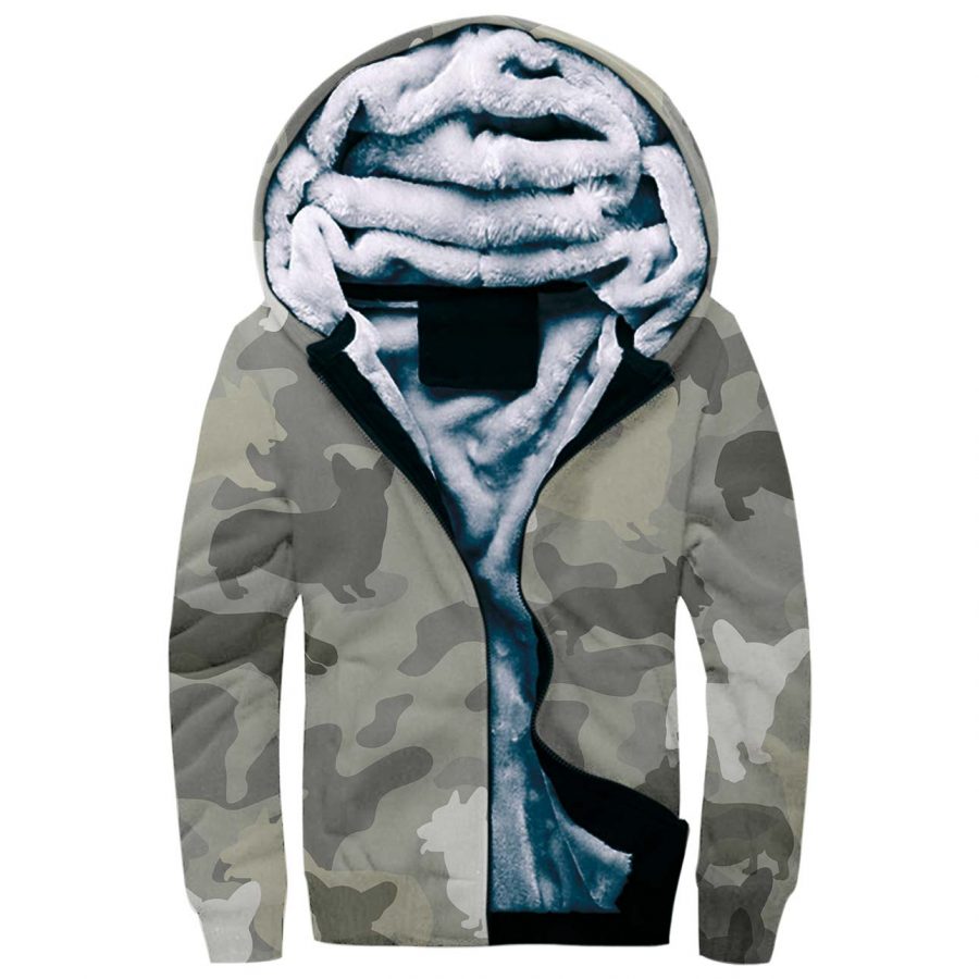 Welsh Corgi Camo Fleece Hoodie