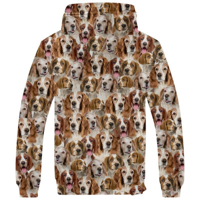Welsh Springer Spaniel Full Face Fleece Hoodie