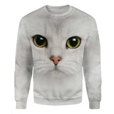 White Cat - Face Hair - Premium Sweater