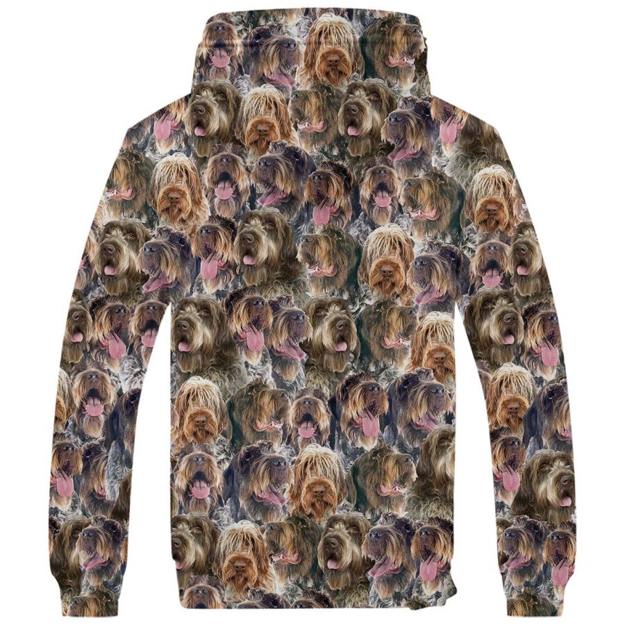 Wirehaired Pointing Griffon Full Face Fleece Hoodie