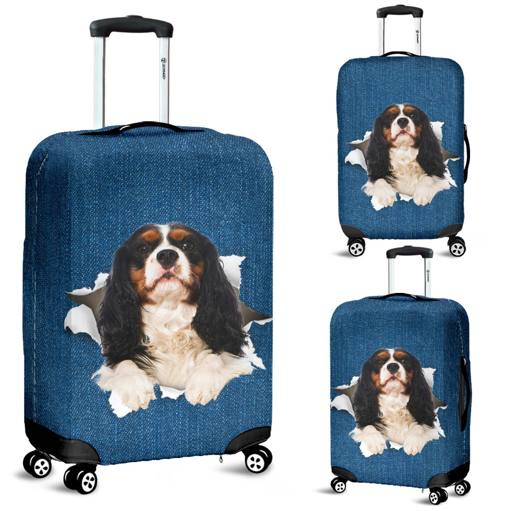 Cavalier King Charles Spaniel Torn Paper Luggage Covers