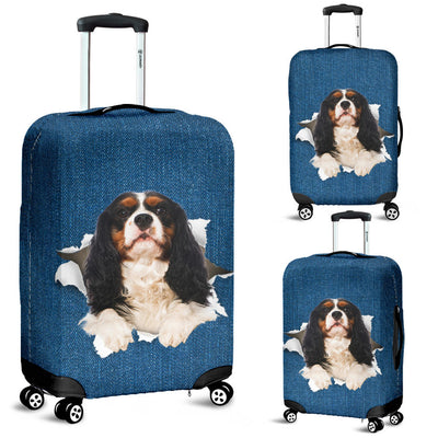 Cavalier King Charles Spaniel Torn Paper Luggage Covers