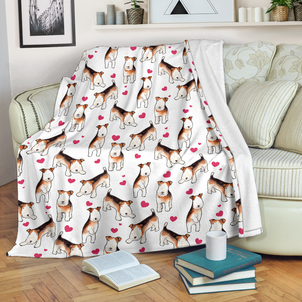 Wire Fox Terrier Heart Blanket