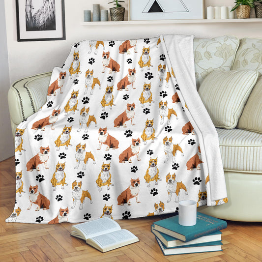 American Pit Bull Terrier Paw Blanket