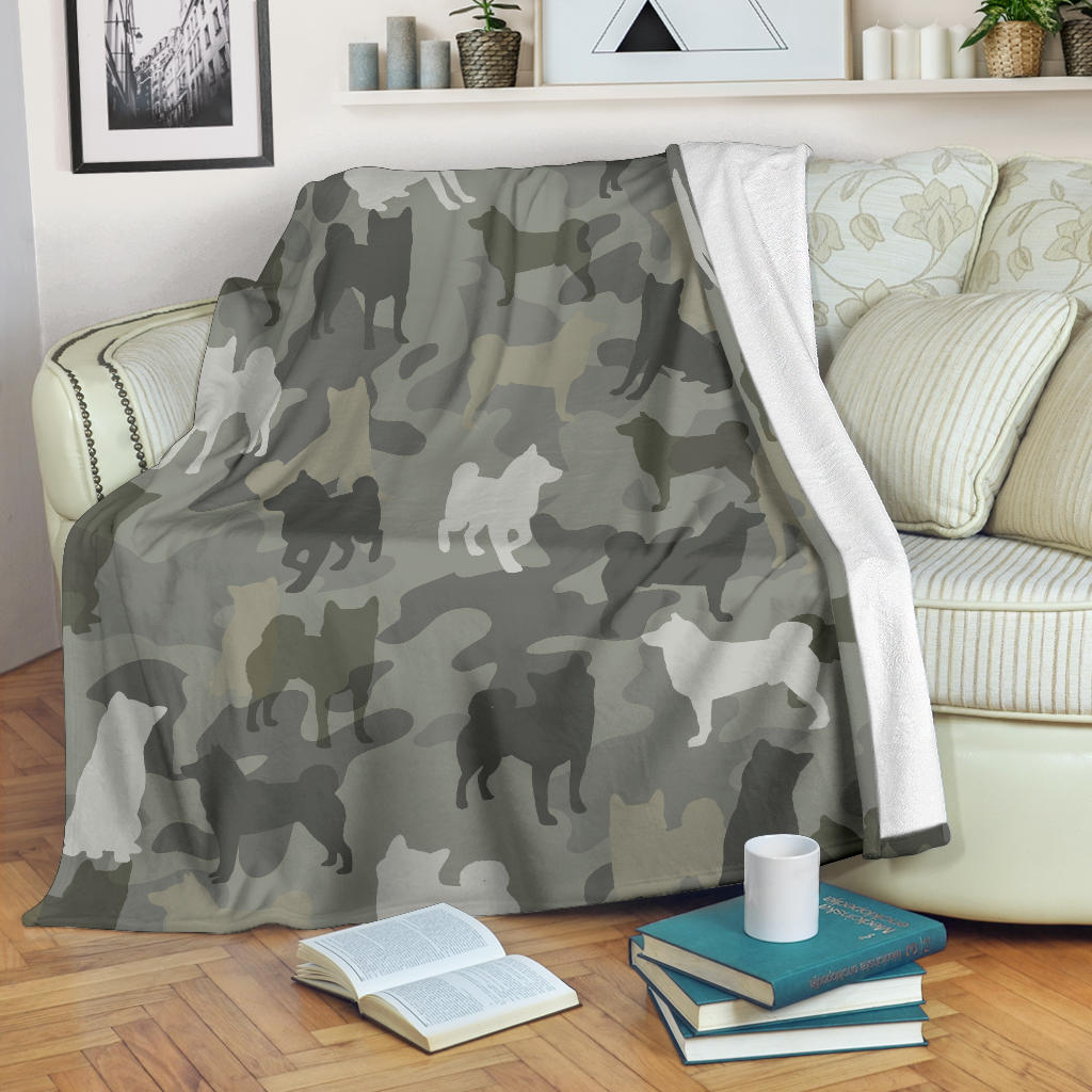 Shiba Inu Camo Blanket